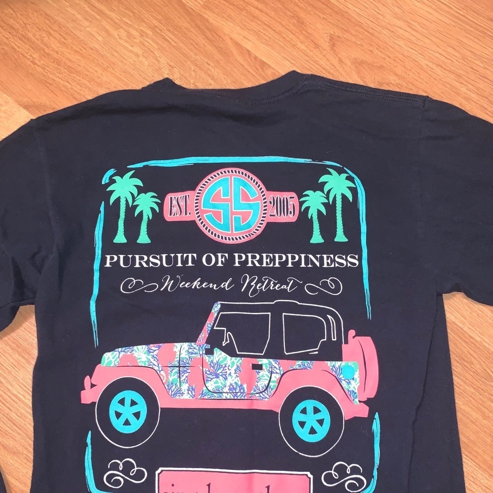 Girls simply southern navy blue LS Jeep top